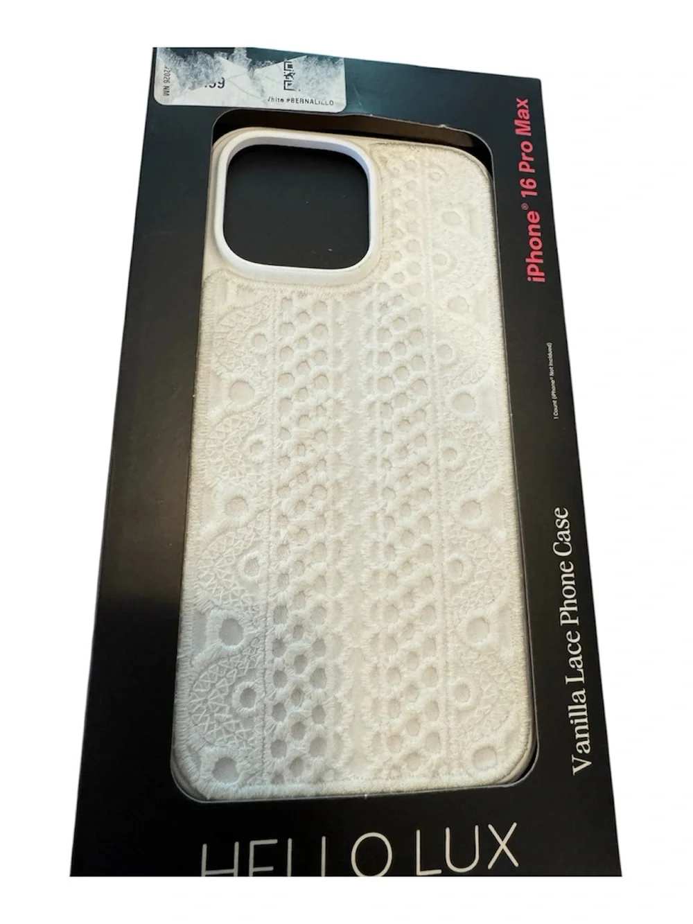 Hello Lux Vanilla Lace iPhone 16 Pro Max Case - White New With Tags